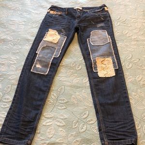 Free People patched distressed jeans